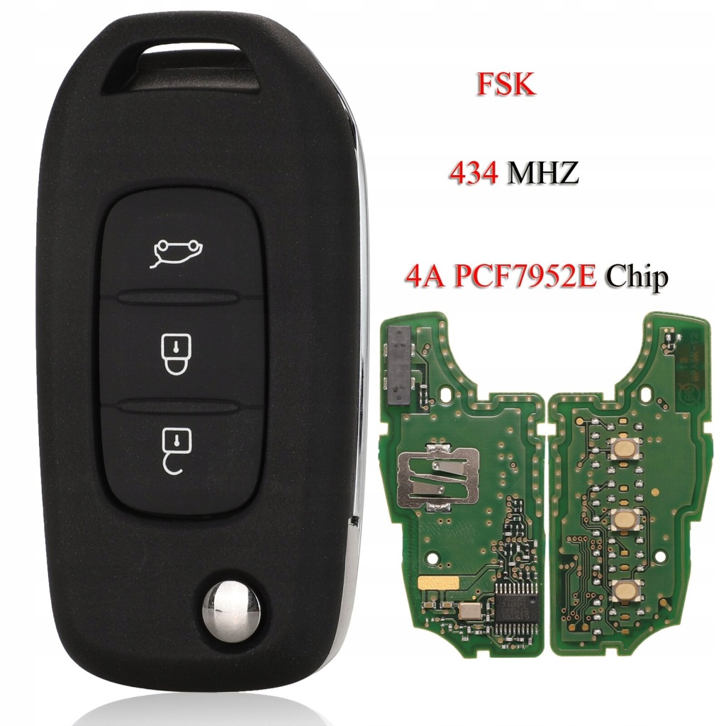фото №1, Dla renault kadjar captur 3 кнопки 4a pcf7952e