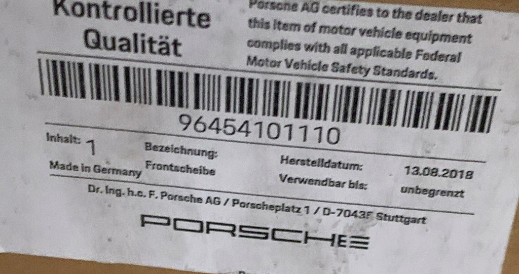 фото №6, Стекло перед лобовое передняя porsche 911 964 89-94