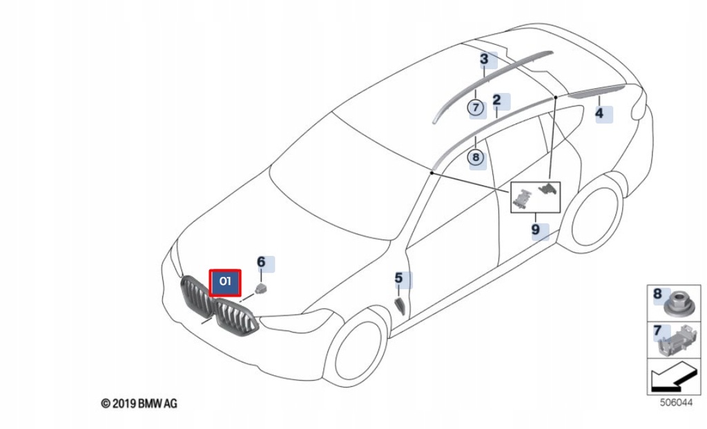 фото №1, Bmw x6 g06 передняя часть бампер радиатор решётка 51138494885