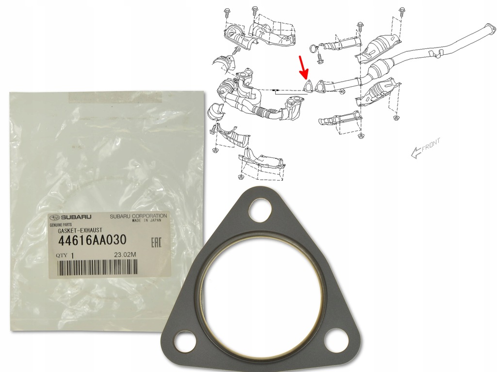 фото №1, Subaru forester iii 07-12 2.0i 2.5i прокладка каталізатора труби випускної