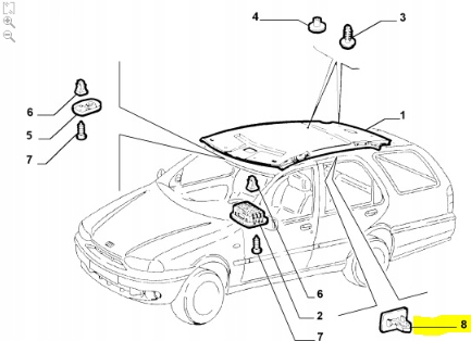 фото №10, Клипса кронштейн обивка fiat palio оригинальный номер 735241452
