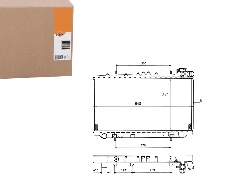 фото №1, Радиатор двигателя wody nrf +gratisy