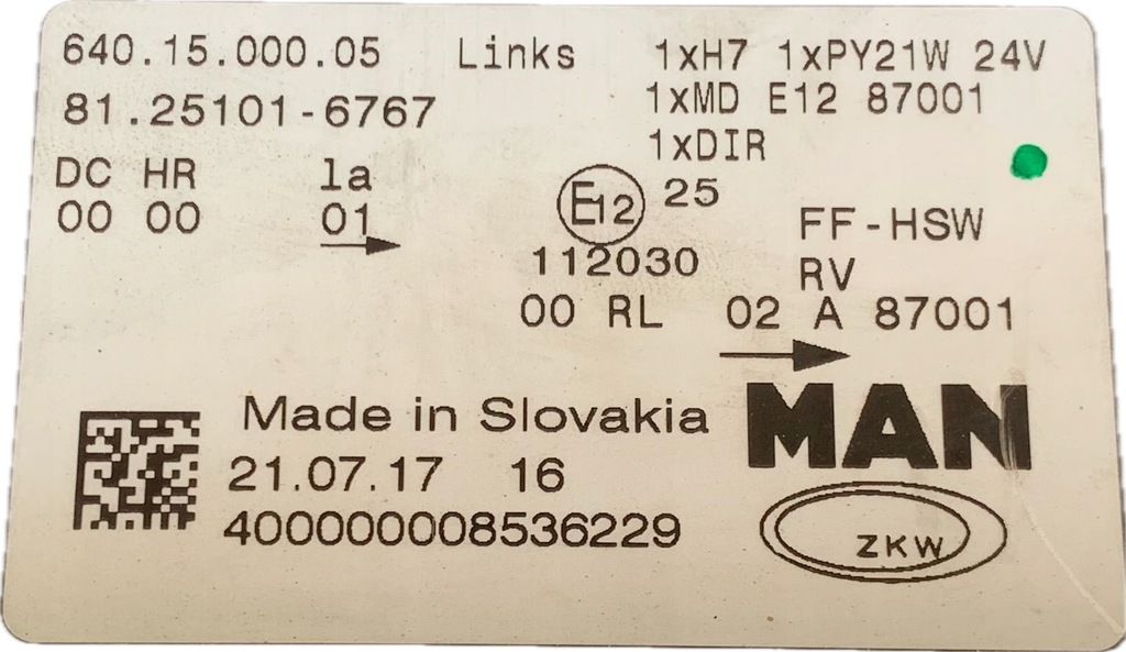 фото №7, Лампа lh ксенон man tgx euro 6 81.25101-6767