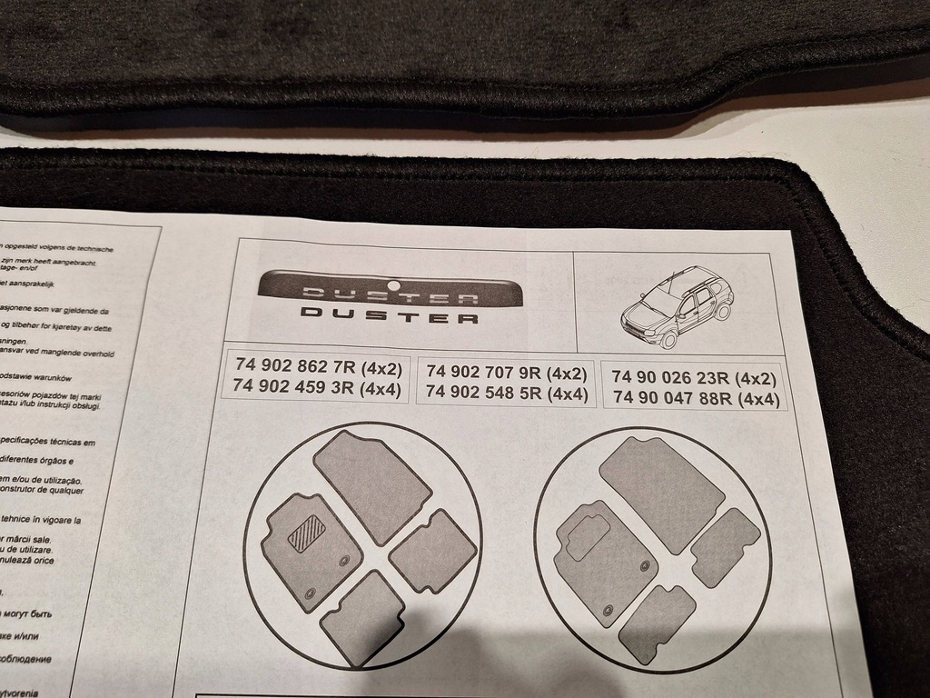 фото №9, Коврики велюровые nowe 749027079r dacia duster i 10-