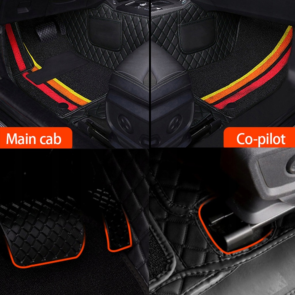 фото №9, Коврики напольные muchkey двойной do hondy accord 1997-2001, czarno-czerwono-czarno-złote