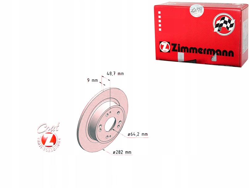 фото №1, Гальмівні диски гальмівні 2szt honda accord 08- задня zimmerm
