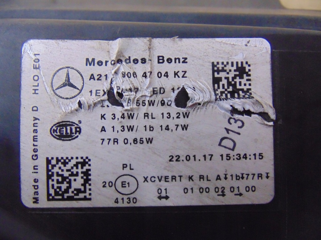 фото №15, Лампа левая перед mercedes w213 a2139064704kz europa