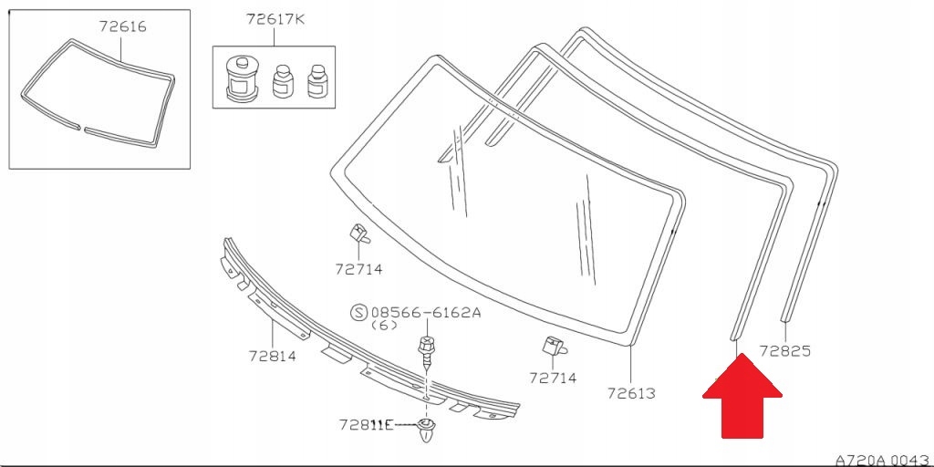 фото №4, Прокладка стекло лобовое наружная nissan patrol y61
