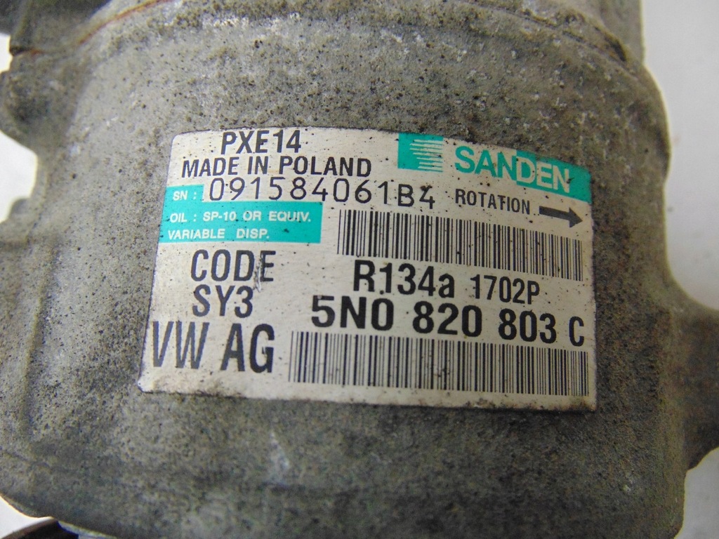 фото №12, Компресор кондиціонера vw polo v 6r 1.6 tdi 5n0820803c