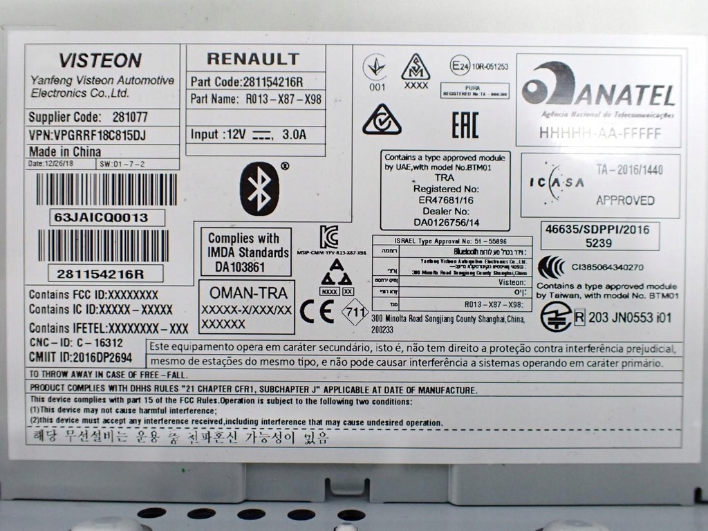 фото №7, Радио заводской оригинал lift 281154216r renault clio iv 19r