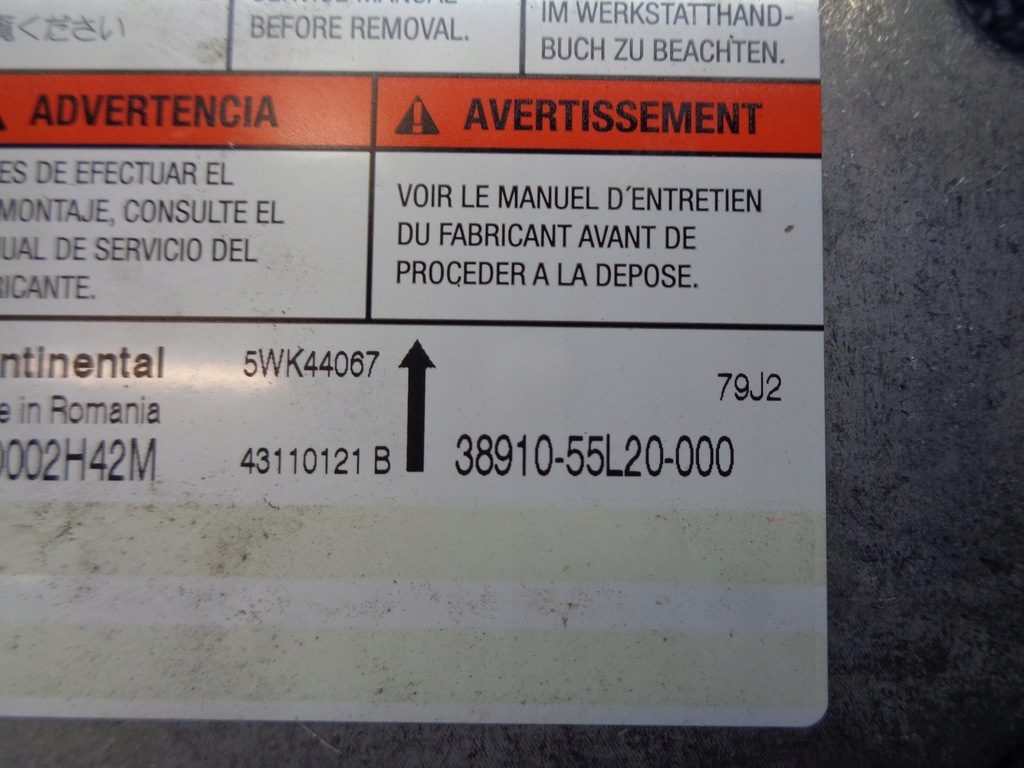 фото №11, Подушки безпеки подушки безпеки ремені безпеки модуль подушок suzuki sx4 2006-2014r.