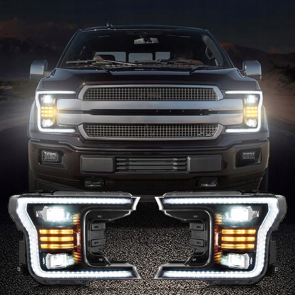 фото №6, Лампа лампы передние комплект led vland линзы ford f150 f-150 2018-2020