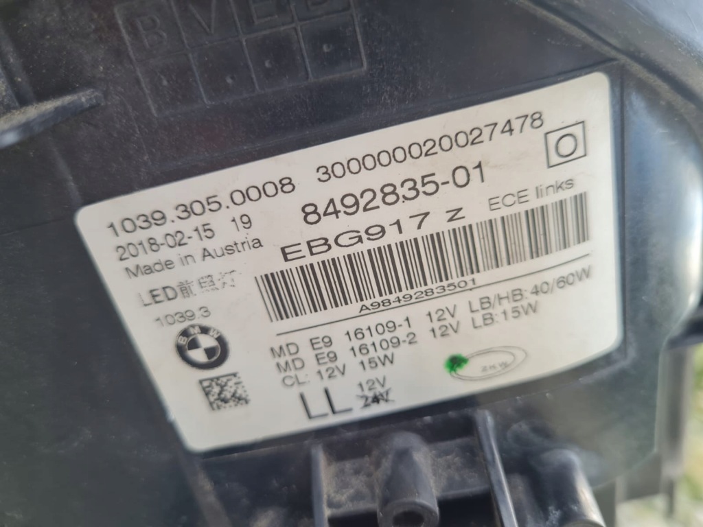 фото №16, Bmw 5 g30 g31 g38 m5 f90 лампы full led подсветка 8492835-01 8492886-01