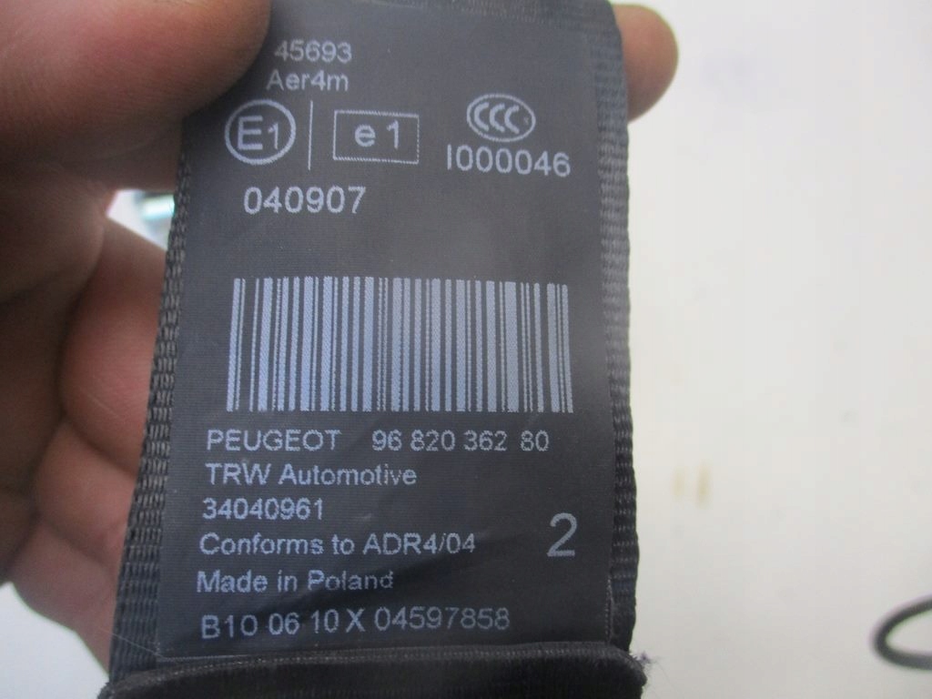 фото №4, Pas безопасности правый задняя peugeot 3008