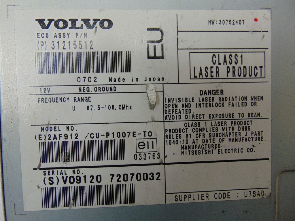 фото №8, Блок управления модуль считыватель навигации volvo v50 31215512