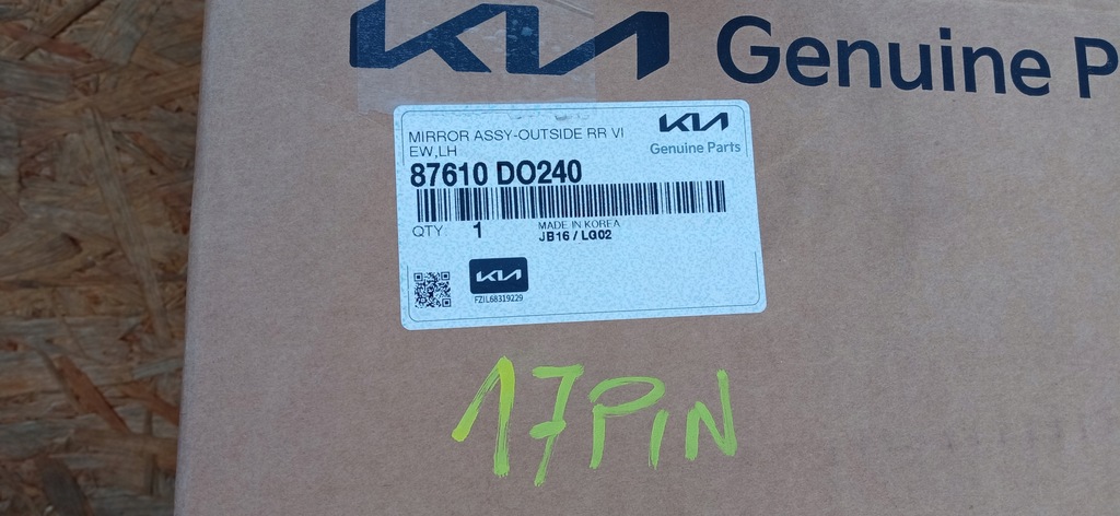 фото №14, Kia ev9 mv 23- зеркало левая 17 pin оригинал eu 87610-do240
