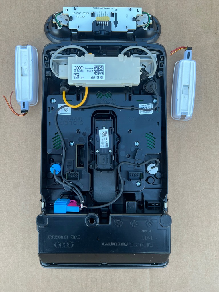 фото №8, Audi a6 a7 c7 4g lift панель лампа стельовий czarna дзеркало комплект