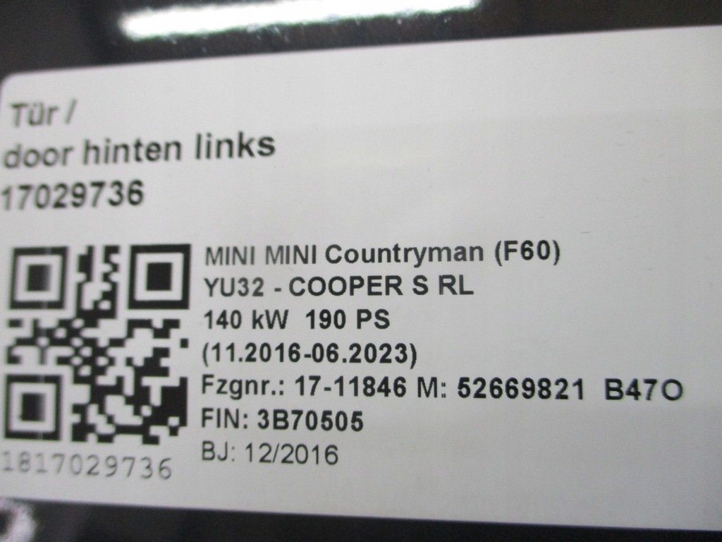 фото №13, Двері ліва праве задні mini countryman f60