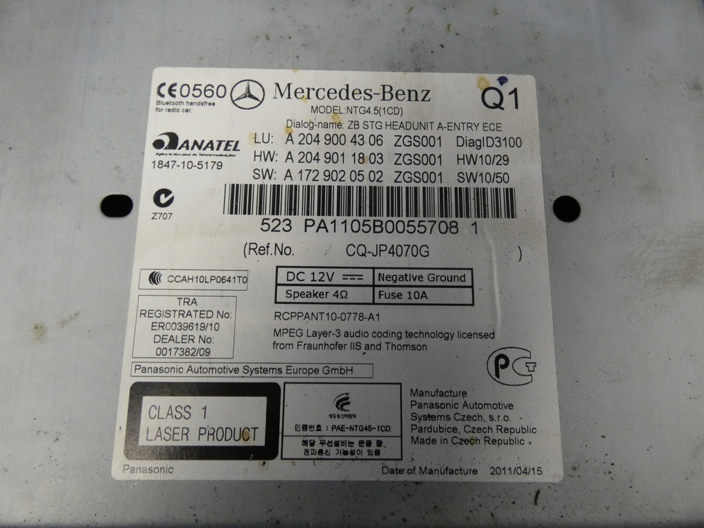 фото №3, Mercedes c klasa w204 cls w218 радио заводской