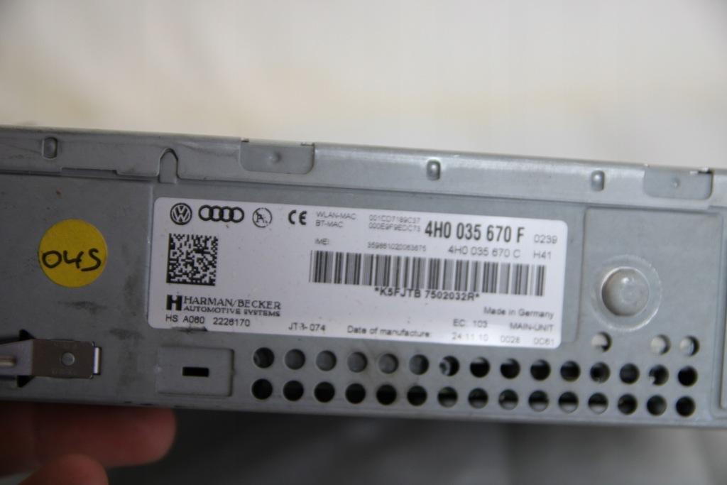 фото №3, Мультимедиа считыватель mmi радио sd cd audi a8 d4