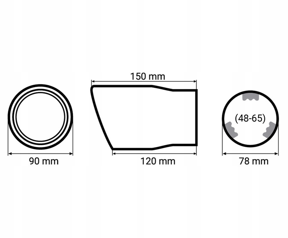 фото №8, Наконечник na гасник накладка вихлоп глушника хром сталь нержавіюча mt 007blc