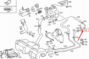 Купить Шланг топлива mercedes w202 оригинал a2024701164