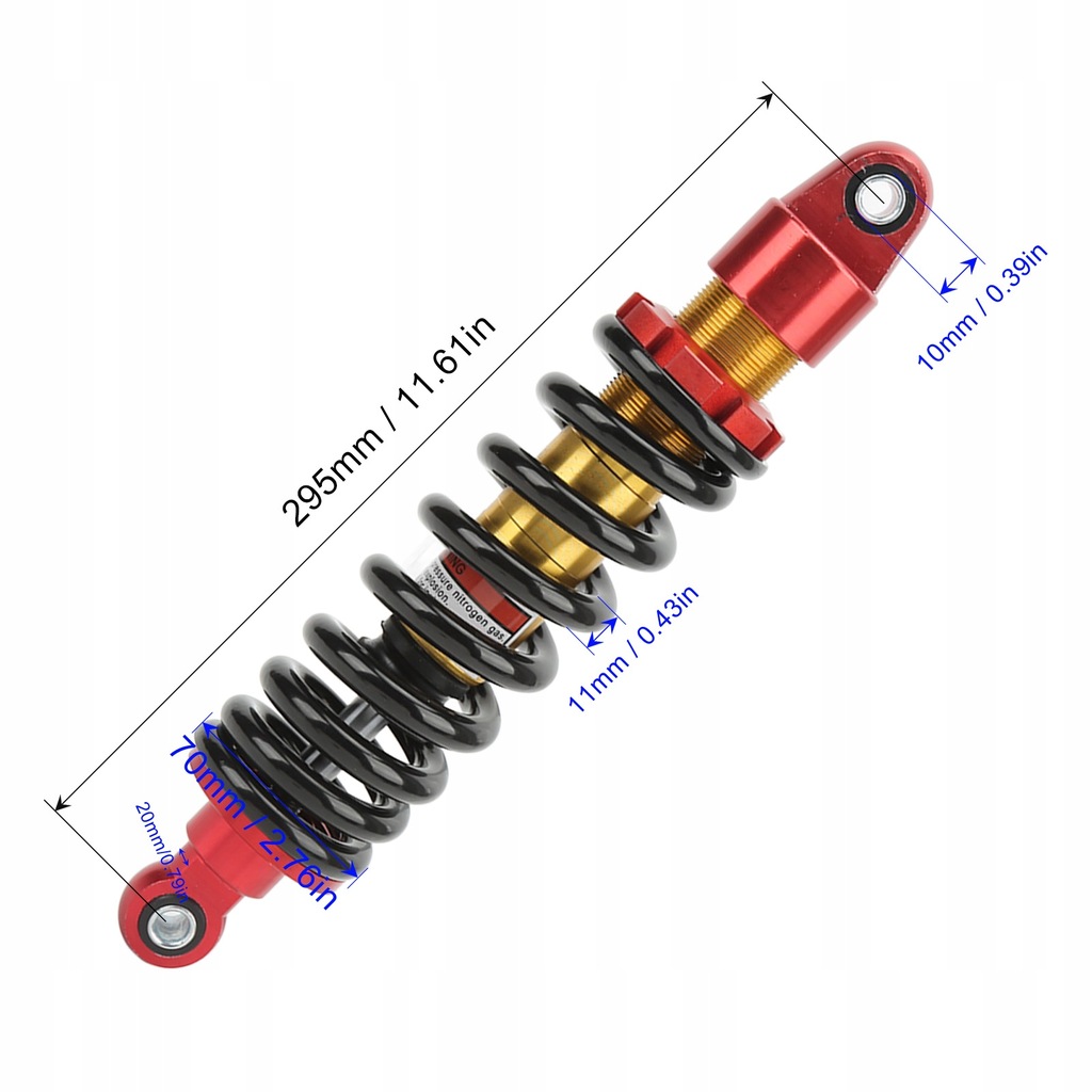 фото №12, Амортизатор пружина 11mm регулируемые амортизатор 295mm motocykli quady