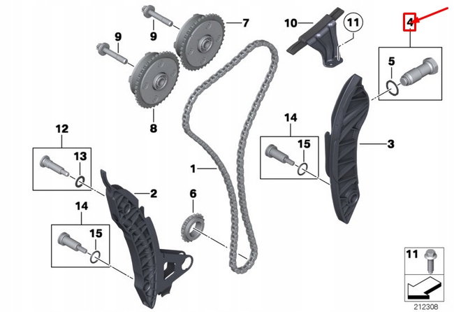 фото №10, Натягувач ланцюга bmw 1 f20 11317607551 7607551