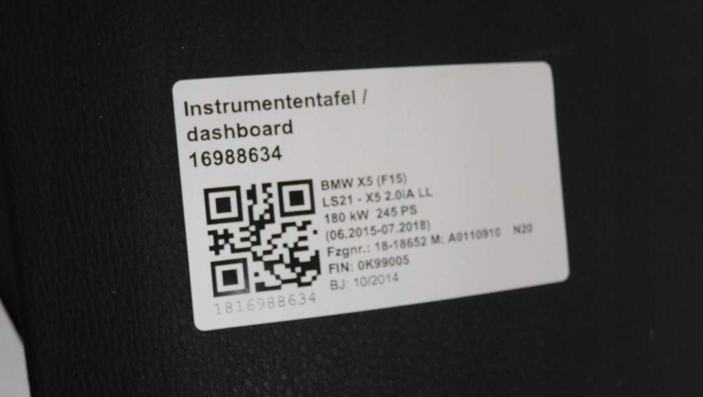 фото №8, Bmw x5 f15 head up приборная панель панель  czarna orginał