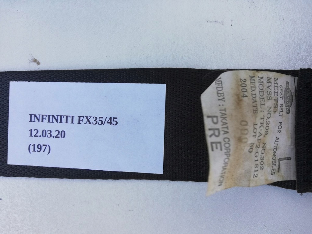 фото №9, Pas безпеки перед правий лівий infiniti fx35 fx45