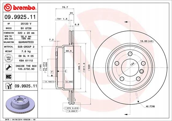 фото №3, Тормозные диски тормозные колодки задняя brembo bmw x5