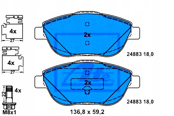 фото №13, Ate 13.0460-3855.2 набор тормозных колодок тормозных, тормоза дисковые