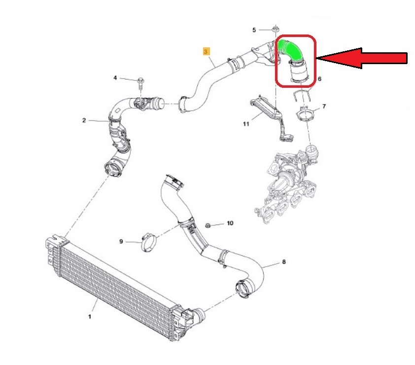 фото №6, Wąż труба turbo турбины renault master iii 2.3 dci