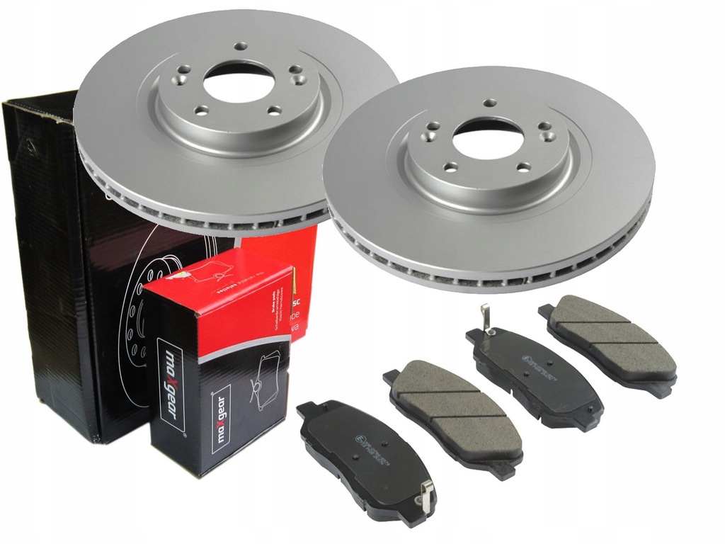 фото №1, Тормозные диски + тормозные колодки maxgear перед kia sorento 321mm