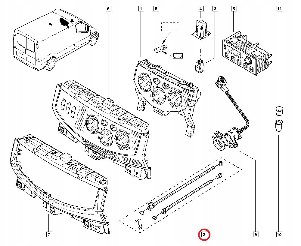 фото №2, Тросы панель обдув renault trafic ii оригинал