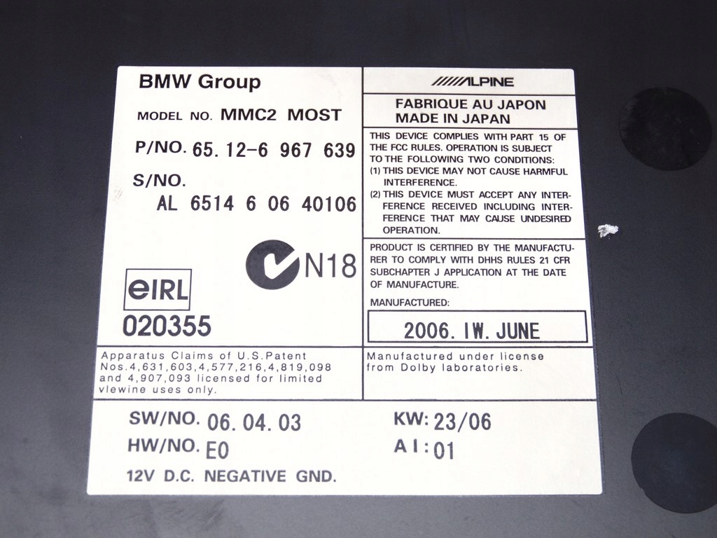 фото №6, Bmw 7 e65 e66 lift чейнджер дисків cd dvd alpine 6967639