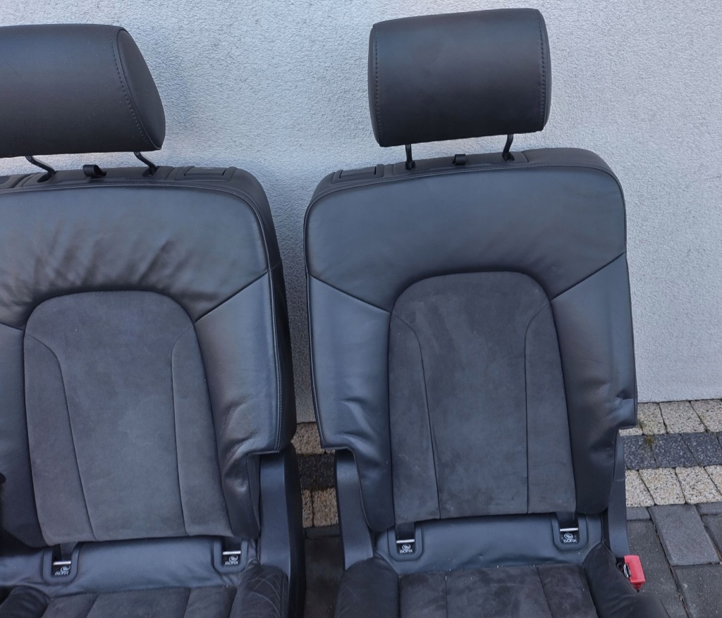 фото №7, Audi q7 4l 05-09 заднее сиденье сиденья drugi ряд полукожа alcantara ремни комплект