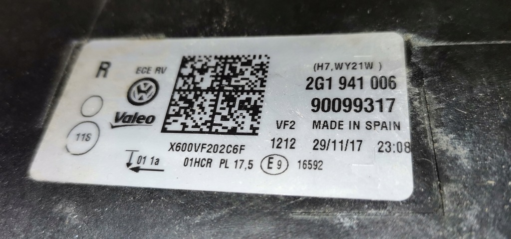 фото №7, Vw polo vi 6 2g 17- лампа правая передняя 2g1945006