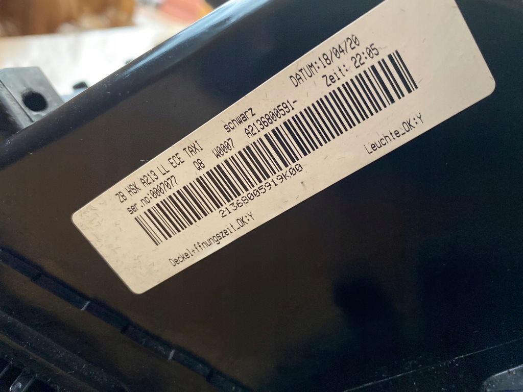 фото №13, Хороший бардачок пассажира mercedes w213 2018r e-klasa a2136800091 бардачок