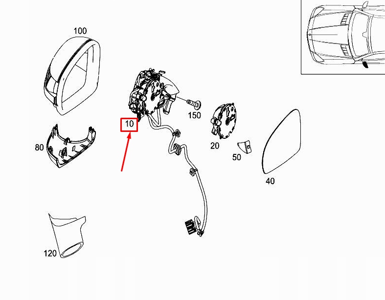 Купити Mercedes-benz slk r172 дзеркало бічний передні ліва a1728101900