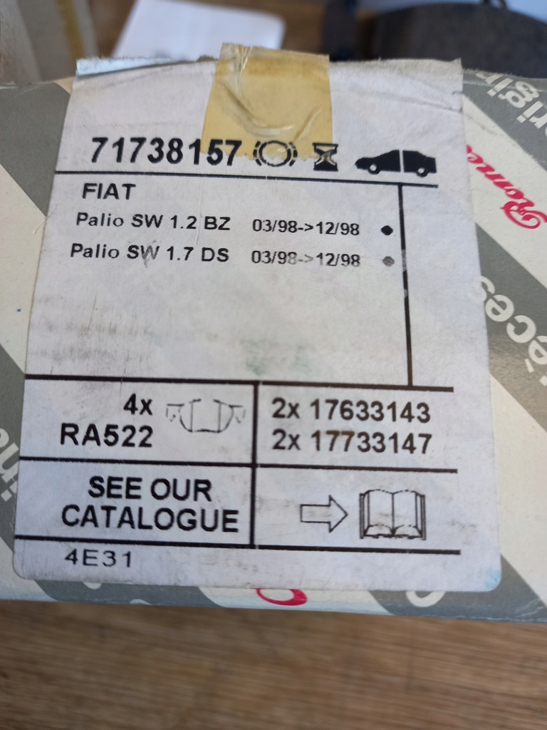 фото №5, Fiat palio гальмівні колодки перед oryg 71738157