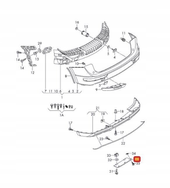 фото №5, Молдинг декоративная бампера platynowo серая vag audi q5 2009 2017 оригинальный