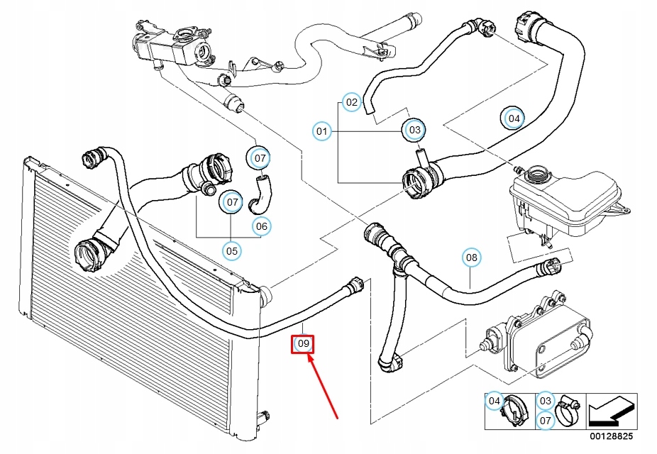 Пабтрубок  радиатора bmw 5 e60 17127796273 7796273 oem Киев
