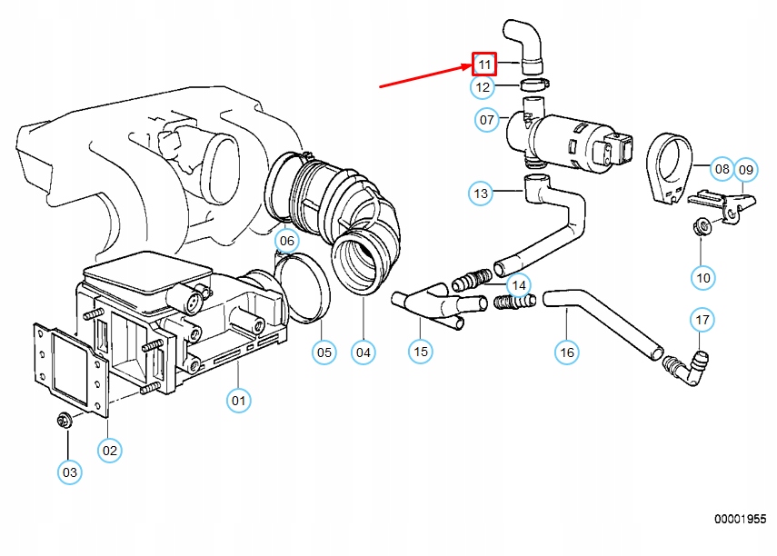 Купить Шланг воздуха клапана передача холостого хода bmw 3 e30 13411721971 1721971
