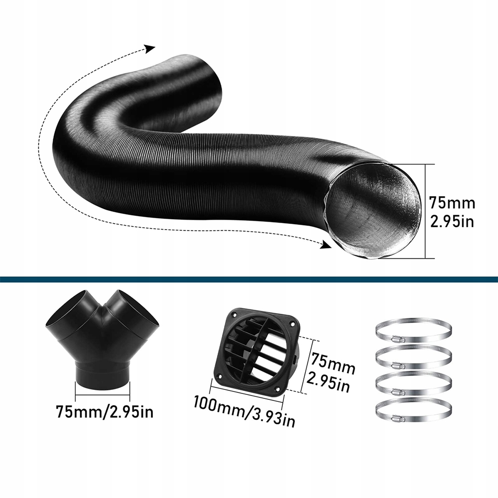 фото №15, 75 mm труба набір rur do обігрівача автомобільний do webasto eberspacher