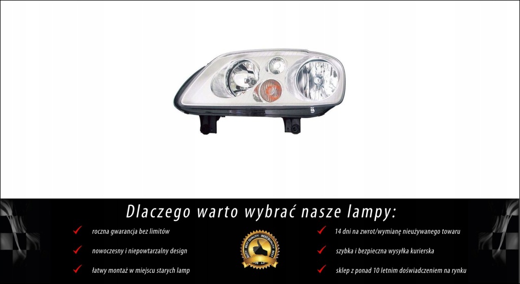 фото №2, Лампа передняя левая do vw caddy 3 2004-2008 хром