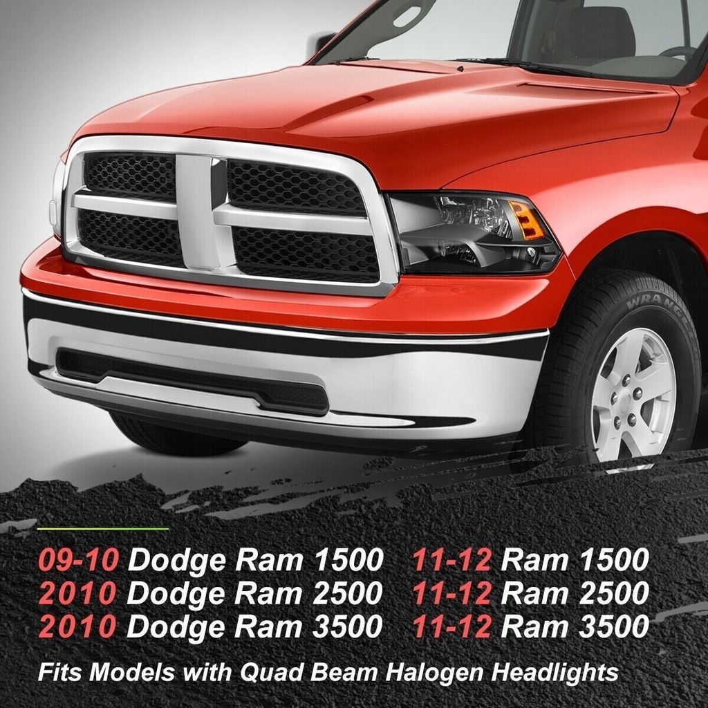 фото №6, Фары перед чёрные dodge ram 1500 2500 3500 09-10 ram 1500 2500 3500