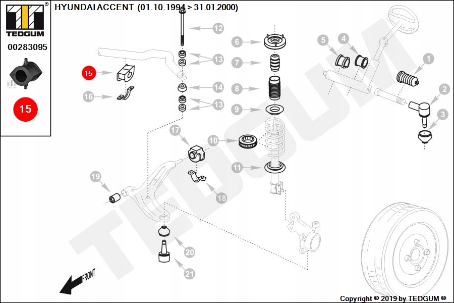 фото №10, Tedgum 00283095 підвіска, стабілізатор