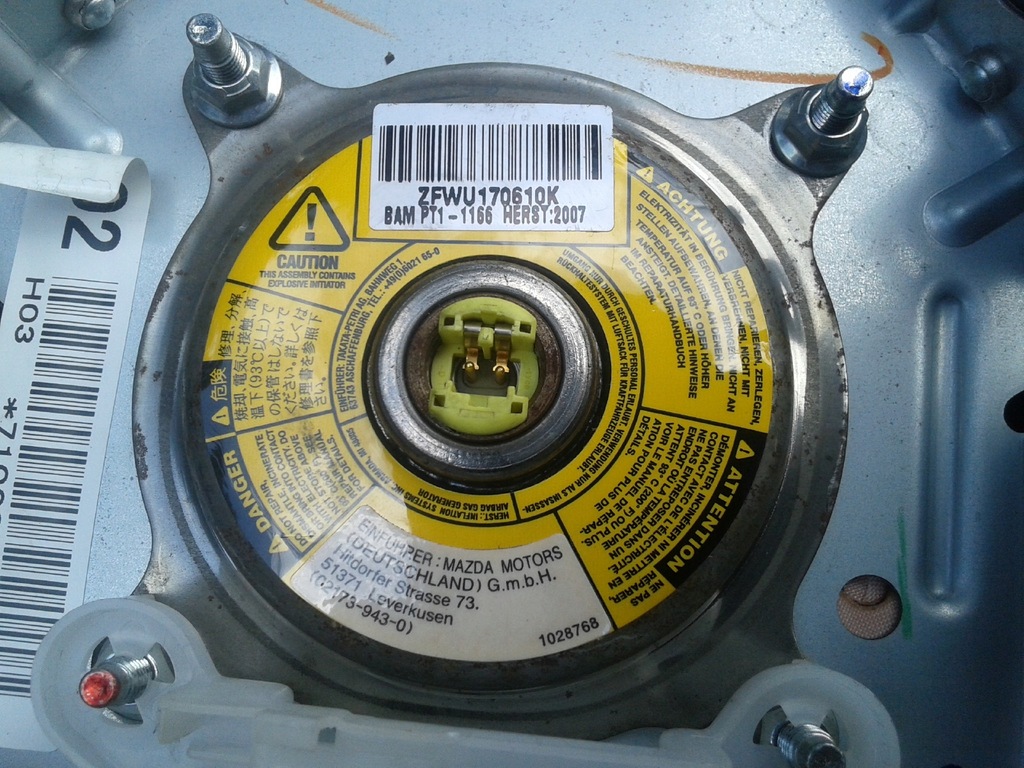 фото №10, Подушки безопасности воздушные ремни датчик комплект mazda 6 gg gy kombi 02-07