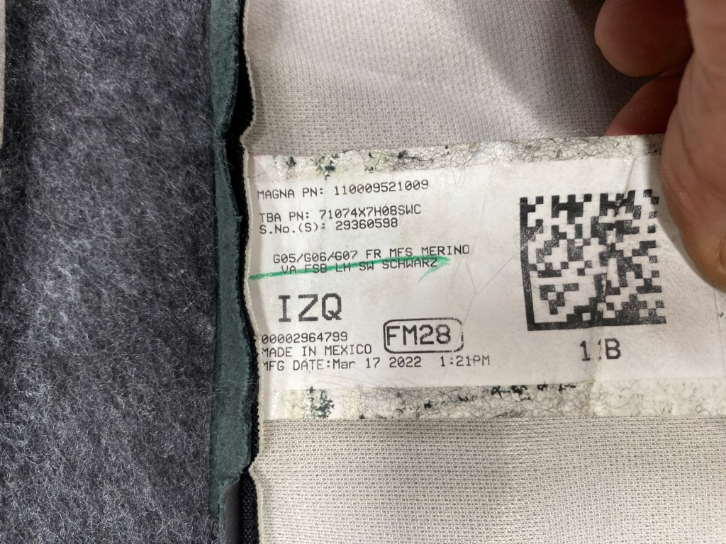 фото №13, Сидіння спинка перед обшивка шкіра merino bmw x5 g05 x6 g06 x7 g07